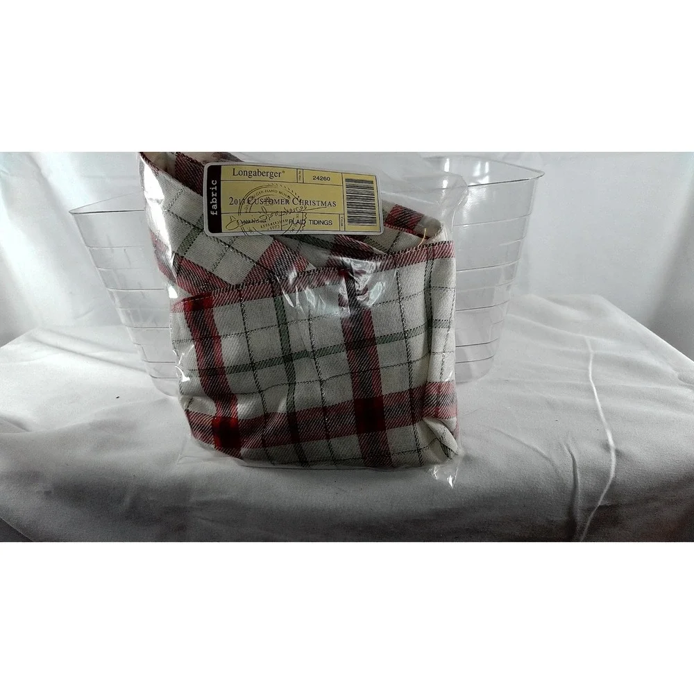 Longaberger 2013 Christmas‎ Traditions Plaid Tidings Basket Set - NEW